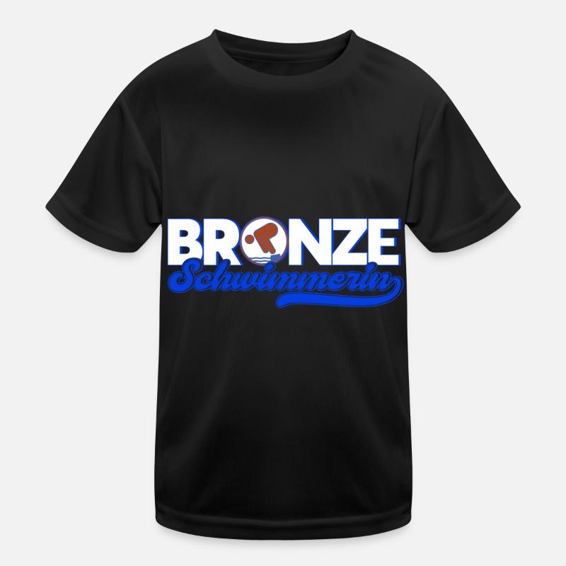 Schwimmprüfung Schwimmer Bronze Geschenk Kinder Funktions-T-Shirt