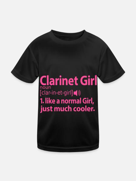 Joueuse de clarinette Dictons de joueur de clarinette - T-shirt sport Enfant - noir - Devant