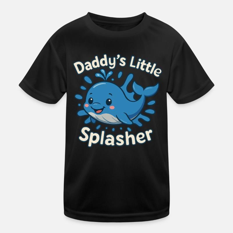 Papa petit éclaboussure mignon bébé baleine T-shirt sport Enfant