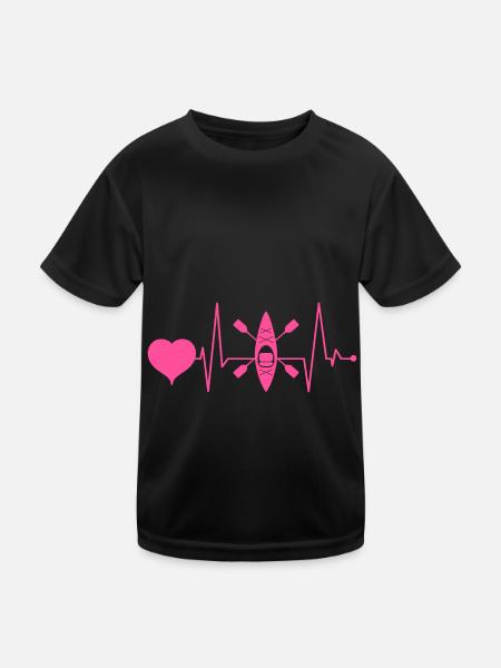 Kayak Fille Kayakiste Fille Heartbeat Rose - T-shirt sport Enfant - noir - Devant