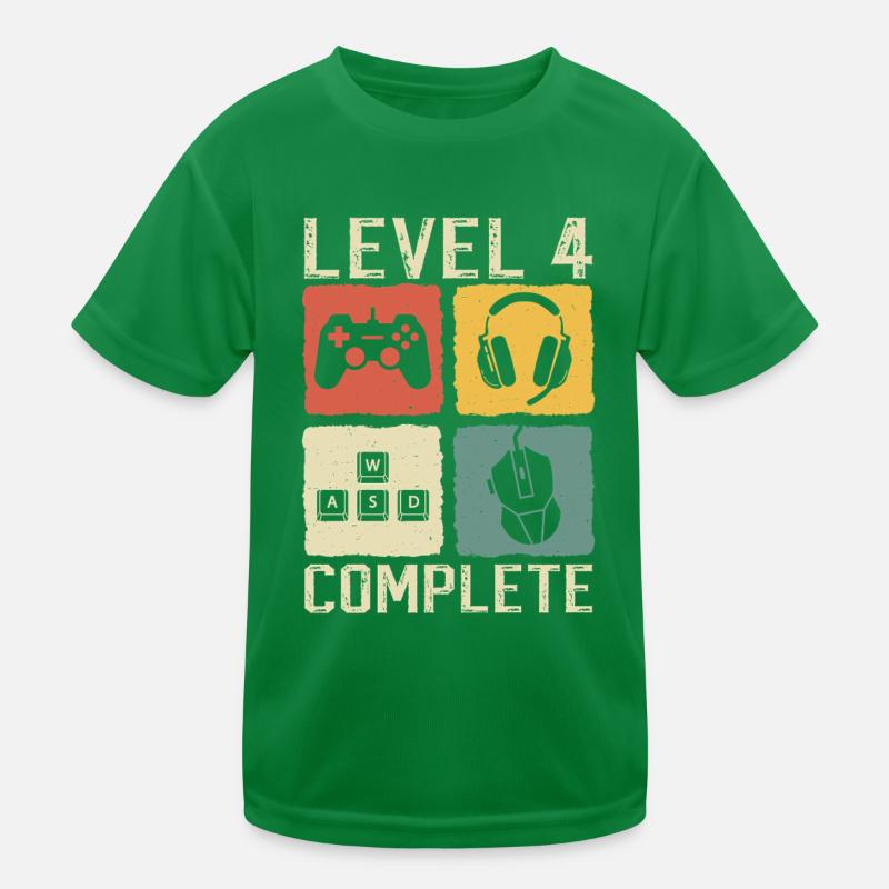 Kinder Level 4 Complete Geburtstag Junge 4 Jahre Kinder Funktions-T-Shirt