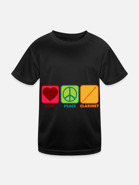 Joueuse de clarinette Dictons de joueur de clarinette - T-shirt sport Enfant - noir - Devant