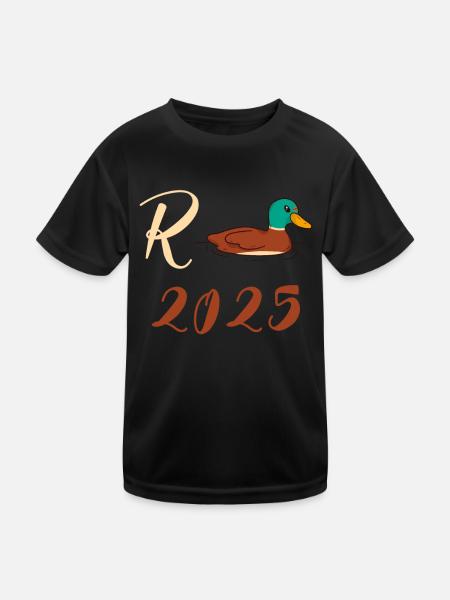 Duck Pension 2025 Pension Retirement Grandpa Grandma Pensioner - Kids Functional T-Shirt - black - Front