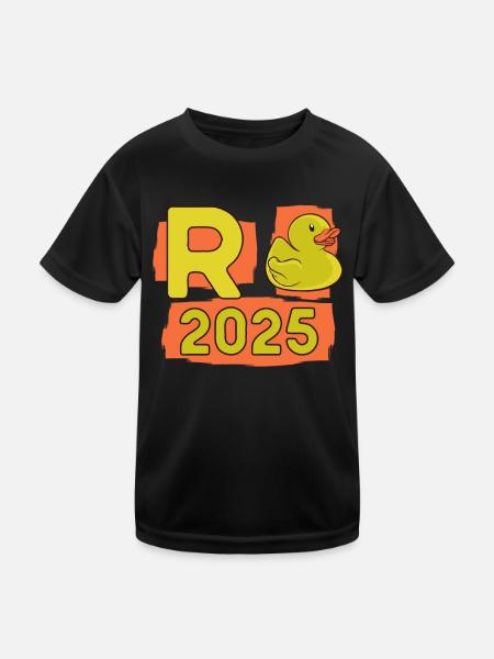 Duck Pension 2025 Pension Retirement Grandpa Grandma Pensioner - Kids Functional T-Shirt - black - Front