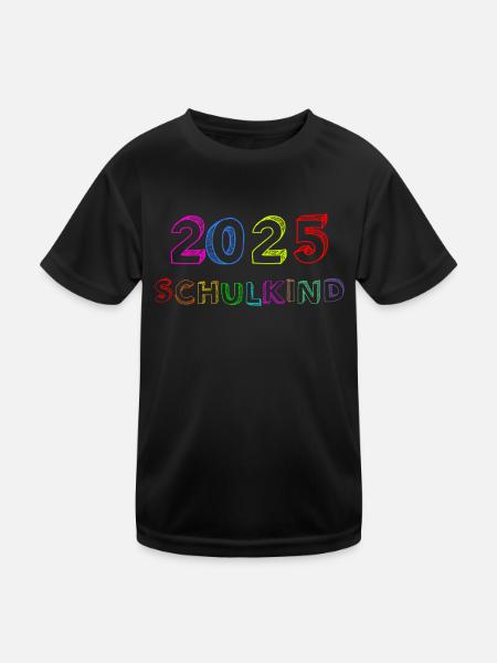 School Child 2025 Young Girls School Enrollment 2025 Decoration - Kids Functional T-Shirt - black - Front