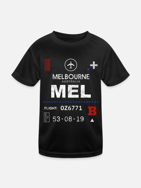 Étiquette d’aéroport de Melbourne - T-shirt sport Enfant - noir - Devant