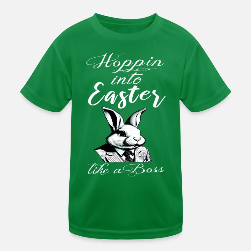 stylish Easter bunny with suit and tie Kids Functional T-Shirt