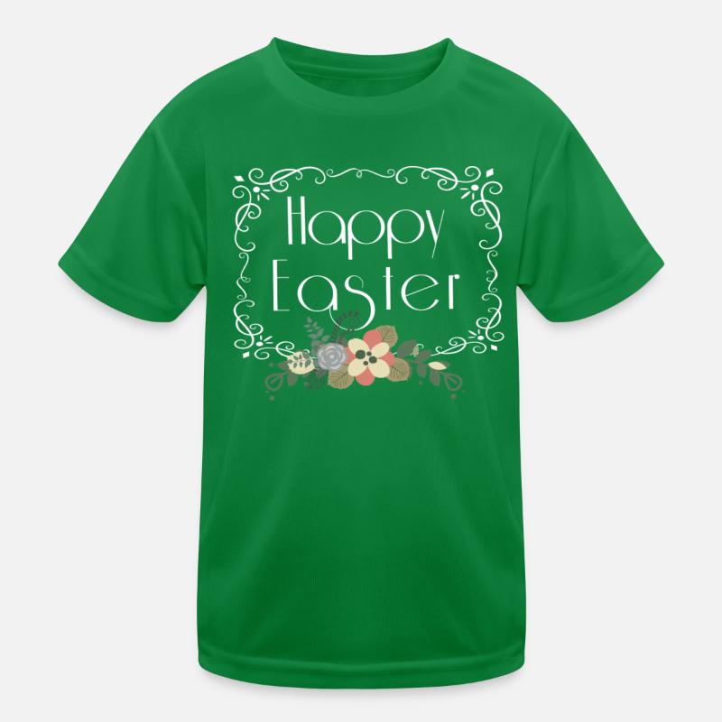 Happy Easter Floral Kinder Funktions-T-Shirt