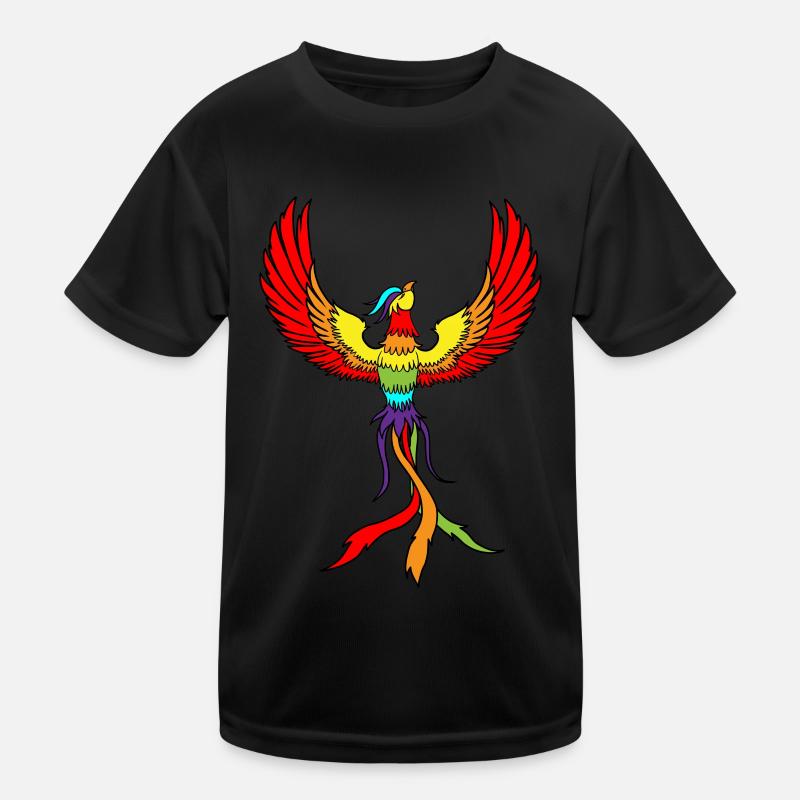 Phoenix Bird Drawing Birds Feathers Kids Functional T-Shirt