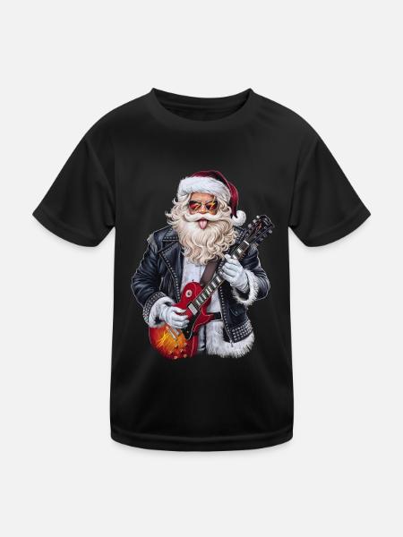 Weihnachtsmann Santa Claus Christmas Weihnachten - Kinder Funktions-T-Shirt - Schwarz - Vorne