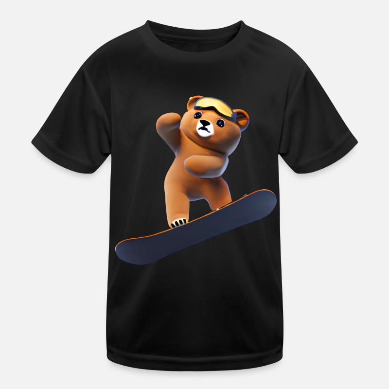 Snowboarding Bear T-shirt sport Enfant