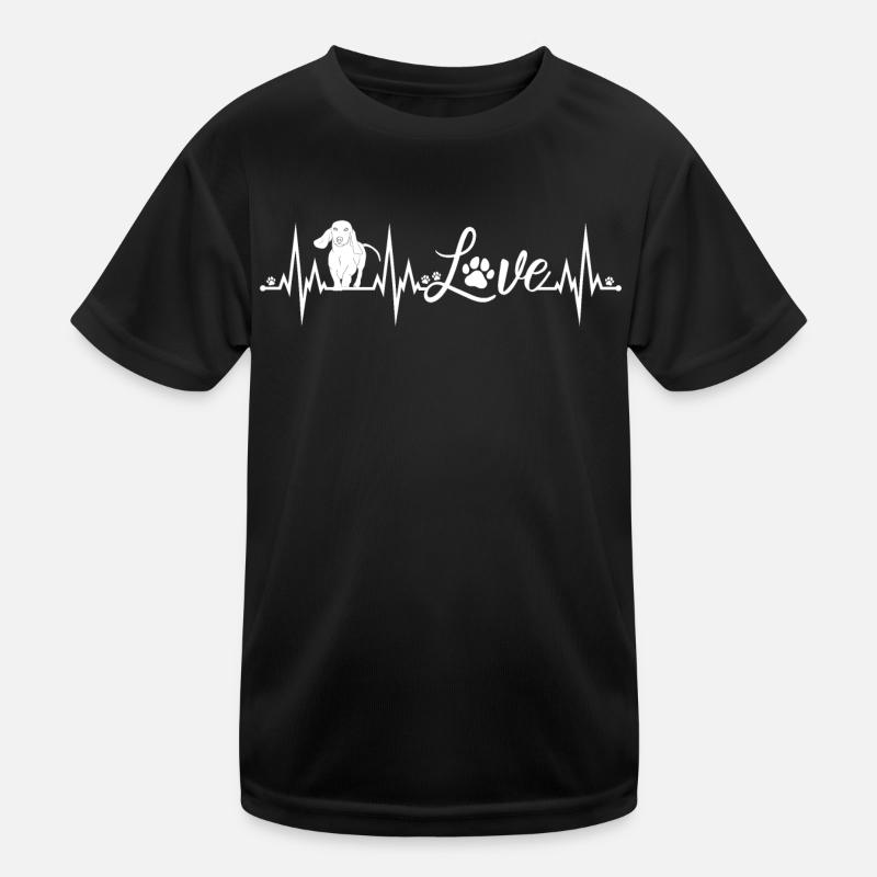 Dackel Herzschlag - Kinder Funktions-T-Shirt - Schwarz