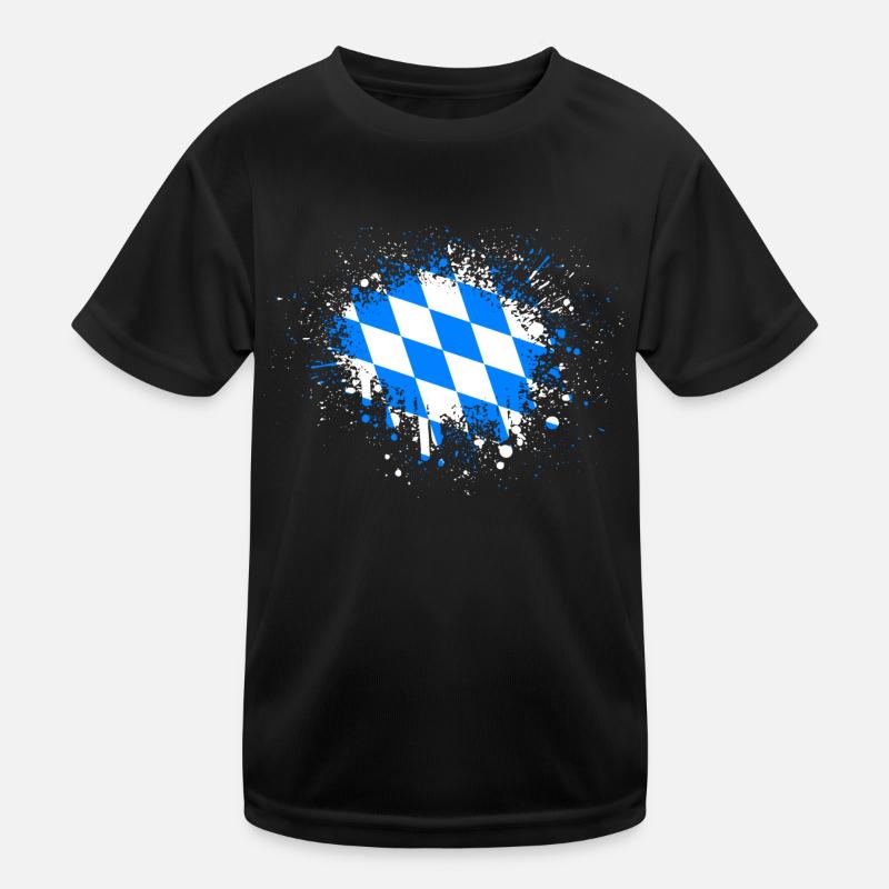 Bavière drapeau Klecks Bayerische Flagge T-shirt sport Enfant