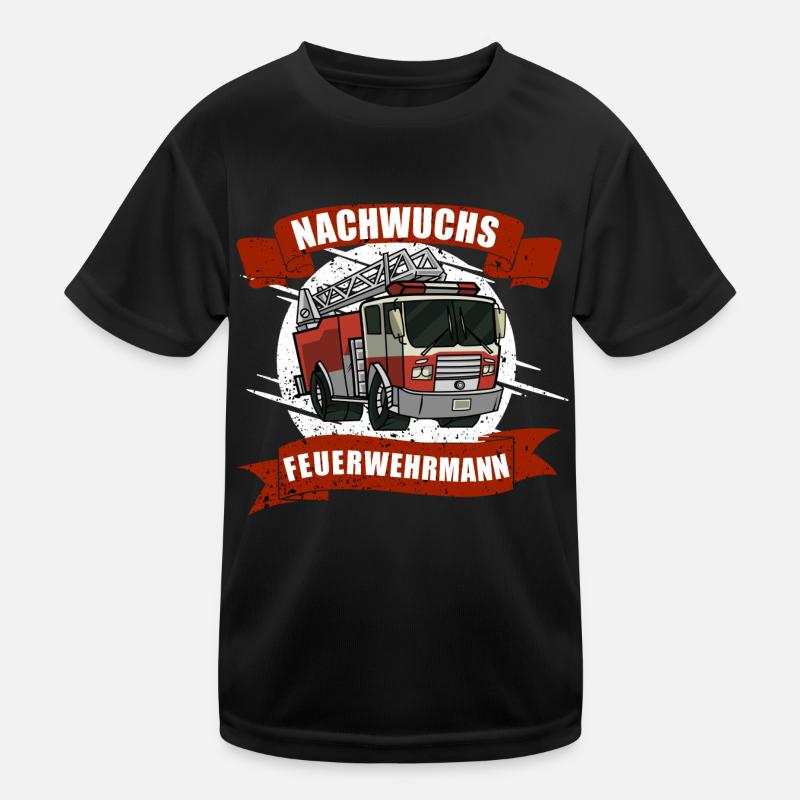Nachwuchs Feuerwehrauto Kinder Funktions-T-Shirt