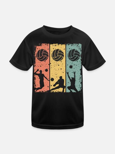Volleyball retro vintage Volleyball Legende - Kinder Funktions-T-Shirt - Schwarz - Vorne