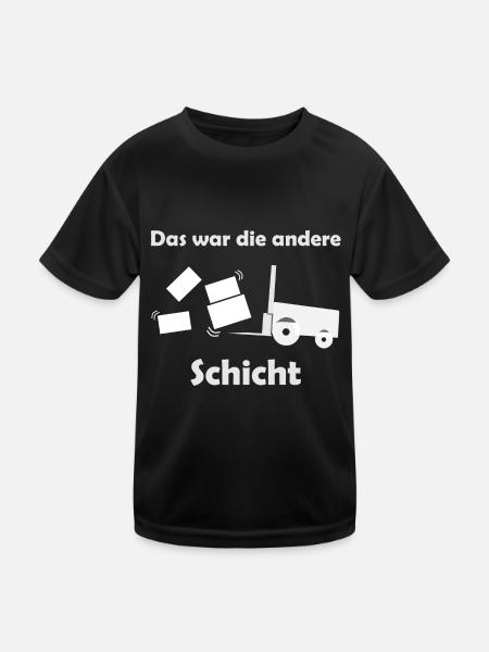 Logistiker und Schicht - Kinder Funktions-T-Shirt - Schwarz - Vorne