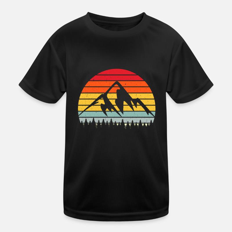 Berge Wald Retro Vintage Kinder Funktions-T-Shirt