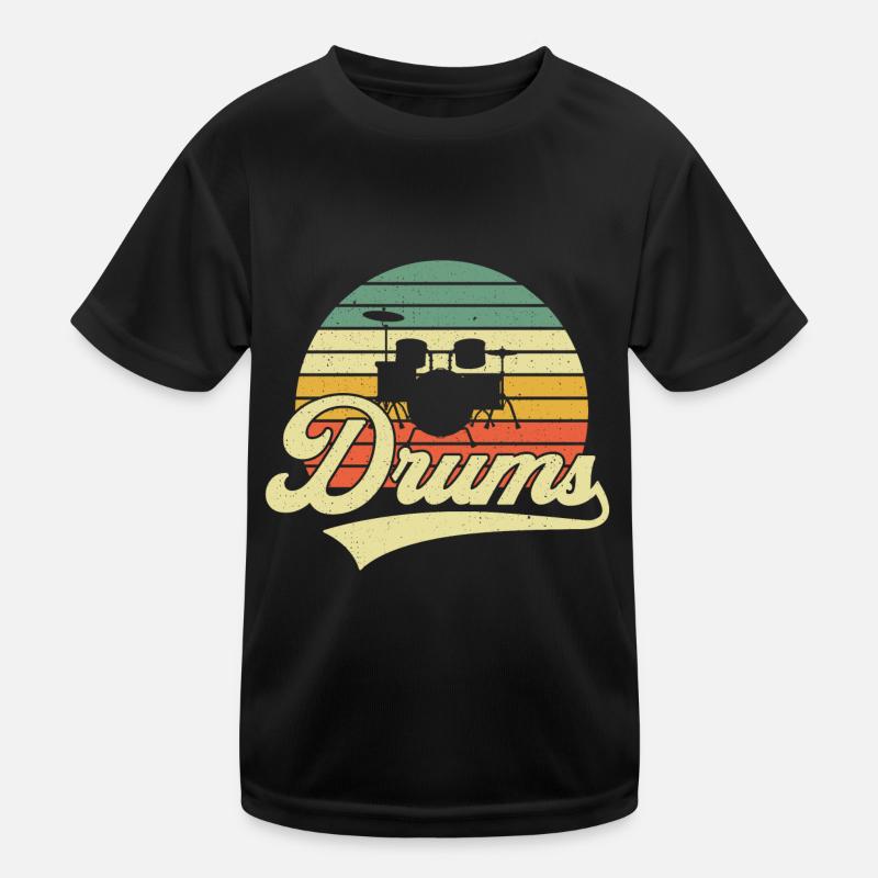 Schlagzeug Drums Retro Vintage Kids Functional T-Shirt