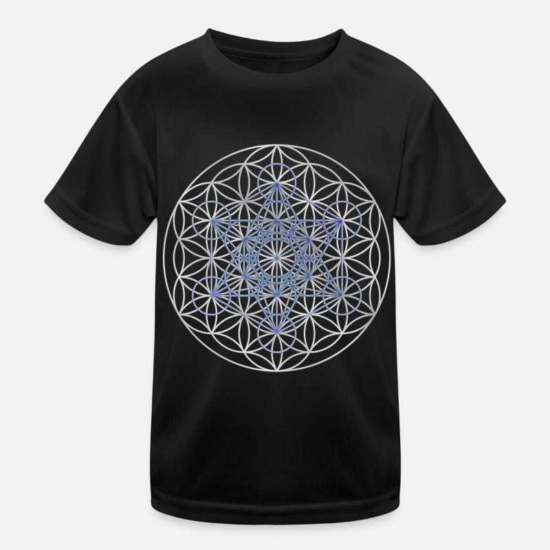 Le cube de Metatron - Fleur de la vie - T-shirt sport Enfant - noir