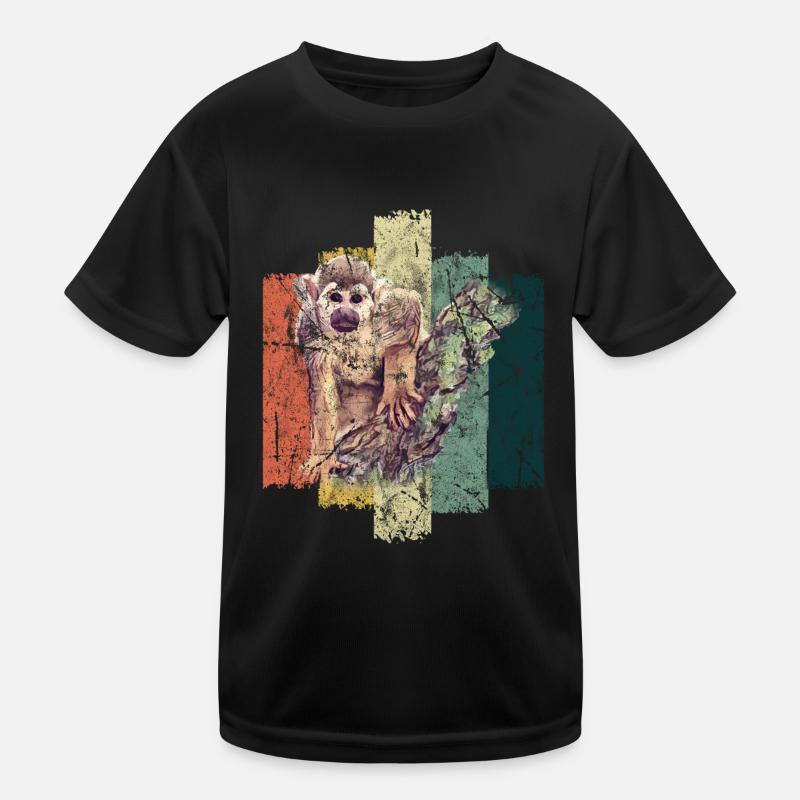 Affe - Kinder Funktions-T-Shirt - Schwarz