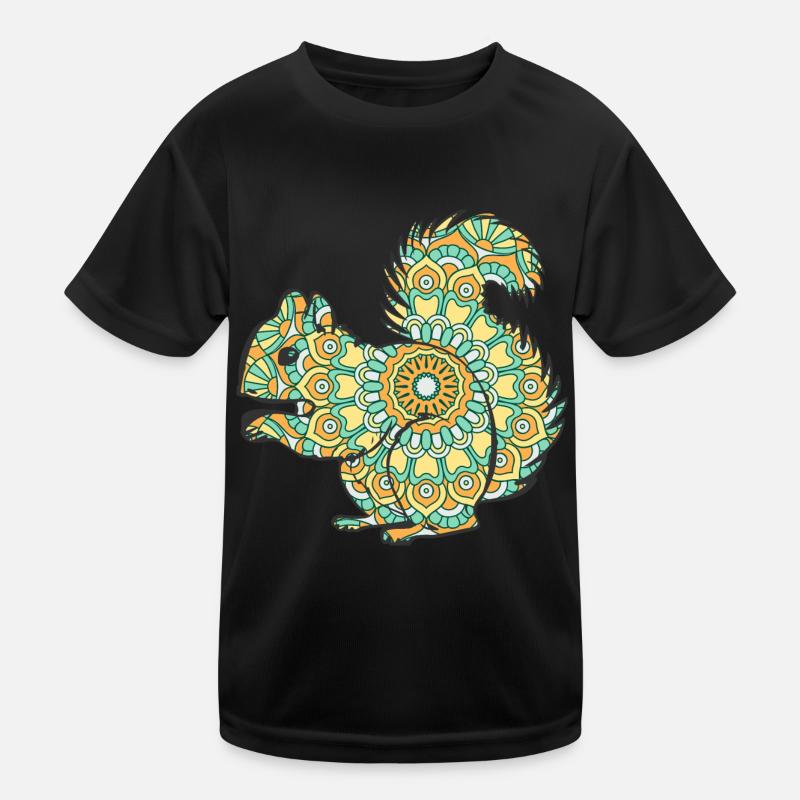 Mandala Eichhörnchen Geometrisches Muster Kunst Kinder Funktions-T-Shirt