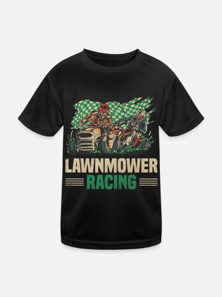 Lawnmower Racing Vintage Rasen Mäher Rennen - Kinder Funktions-T-Shirt - Schwarz - Vorne