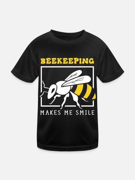 Ironisches Zitat Beekeeping Honey - Kinder Funktions-T-Shirt - Schwarz - Vorne