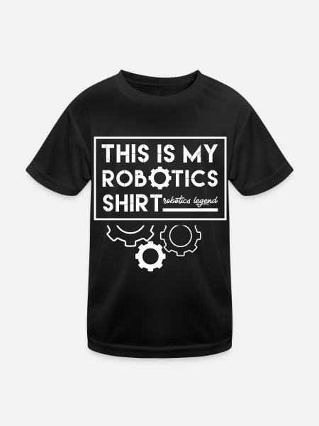 Netter Roboter Lustiger Spruch Robotic Engineer - Kinder Funktions-T-Shirt - Schwarz - Vorne