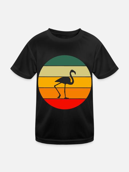 Vogelliebhaber Tropisches Tier Geschenk Flamingo - Kinder Funktions-T-Shirt - Schwarz - Vorne