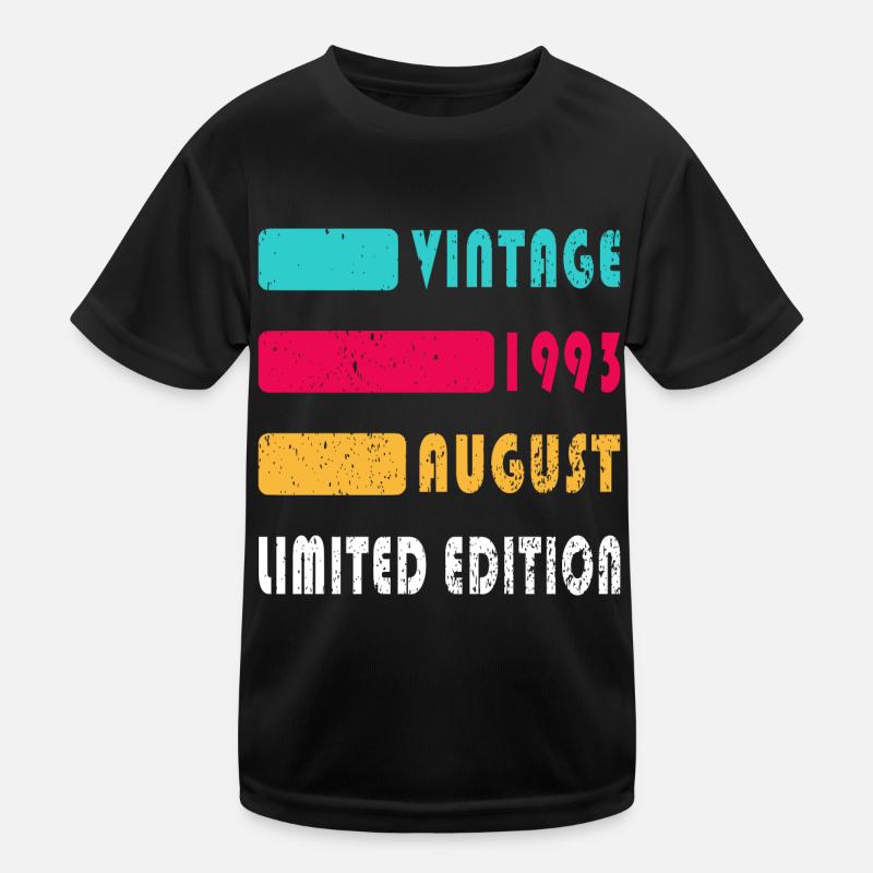 August 1993 Anniversary August 1993 August Kids Functional T-Shirt
