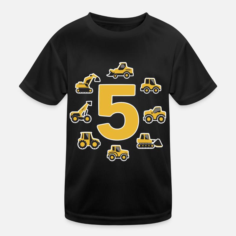 Baustelle - 5 Jahre - 5. Geburtstag Kinder Funktions-T-Shirt