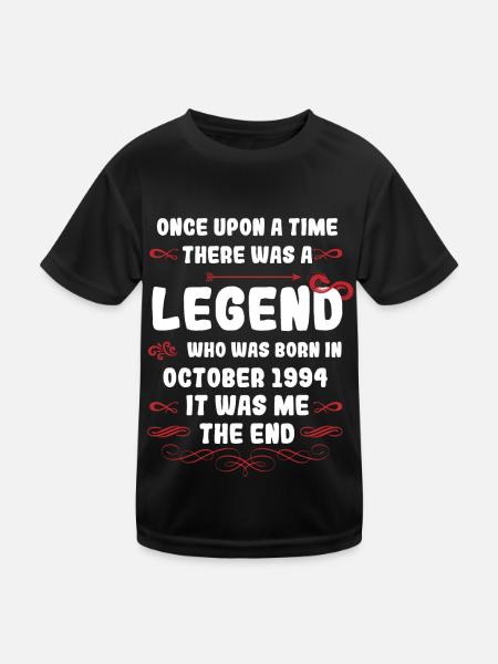 Es war einmal eine Legende. Oktober 1994 Geburtsta - Kinder Funktions-T-Shirt - Schwarz - Vorne