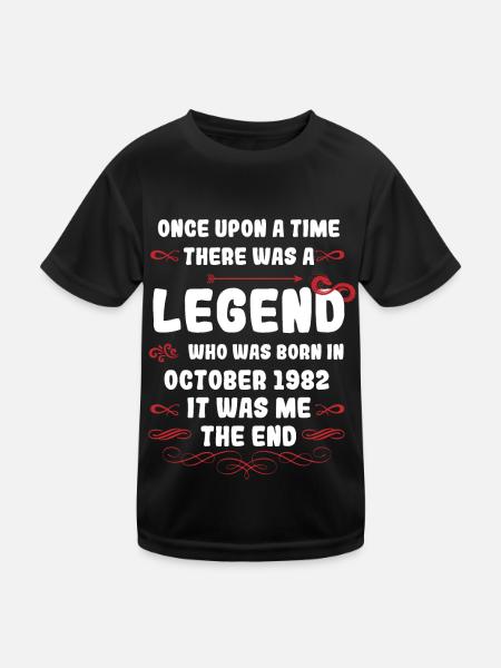 Once upon a time there was a legend. October 1982 Birth - Kids Functional T-Shirt - black - Front