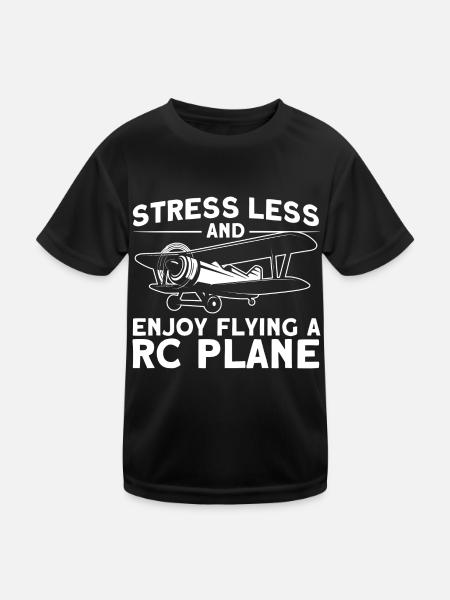 Model Airplane Airplane Model Flying Gift - Kids Functional T-Shirt - black - Front