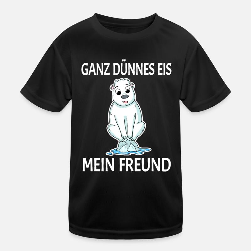 Eisbär dünnes Eis - lustiger Spruch Kinder Funktions-T-Shirt