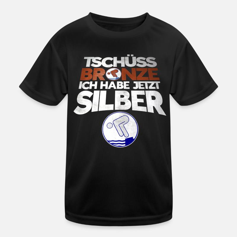Schwimmer Schwimmprüfung Silber Geschenk Kinder Funktions-T-Shirt