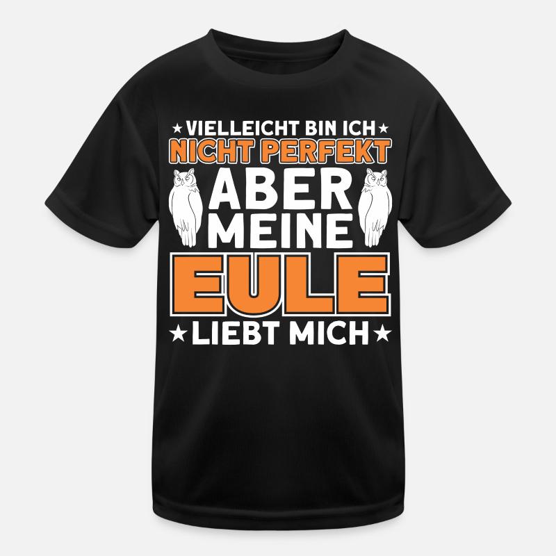 Eulen Liebhaber Eulen Eule Geschenk - Kinder Funktions-T-Shirt - Schwarz