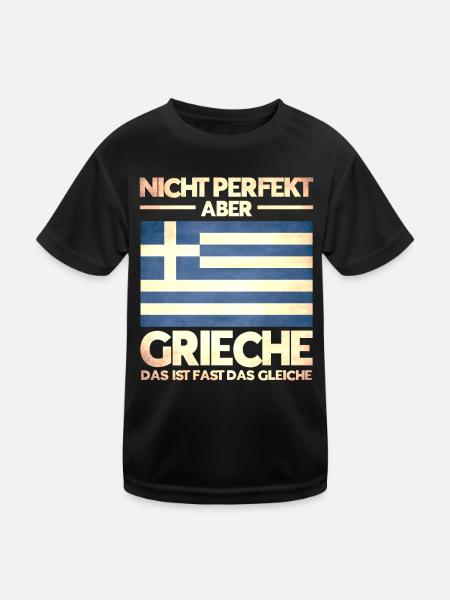 Griechisch Grieche Griechenland Geschenk - Kinder Funktions-T-Shirt - Schwarz