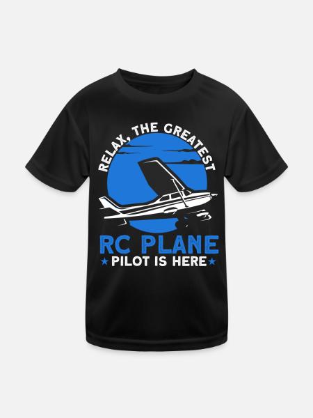 Model Making Model Airplane Model Airplane Gift - Kids Functional T-Shirt - black - Front