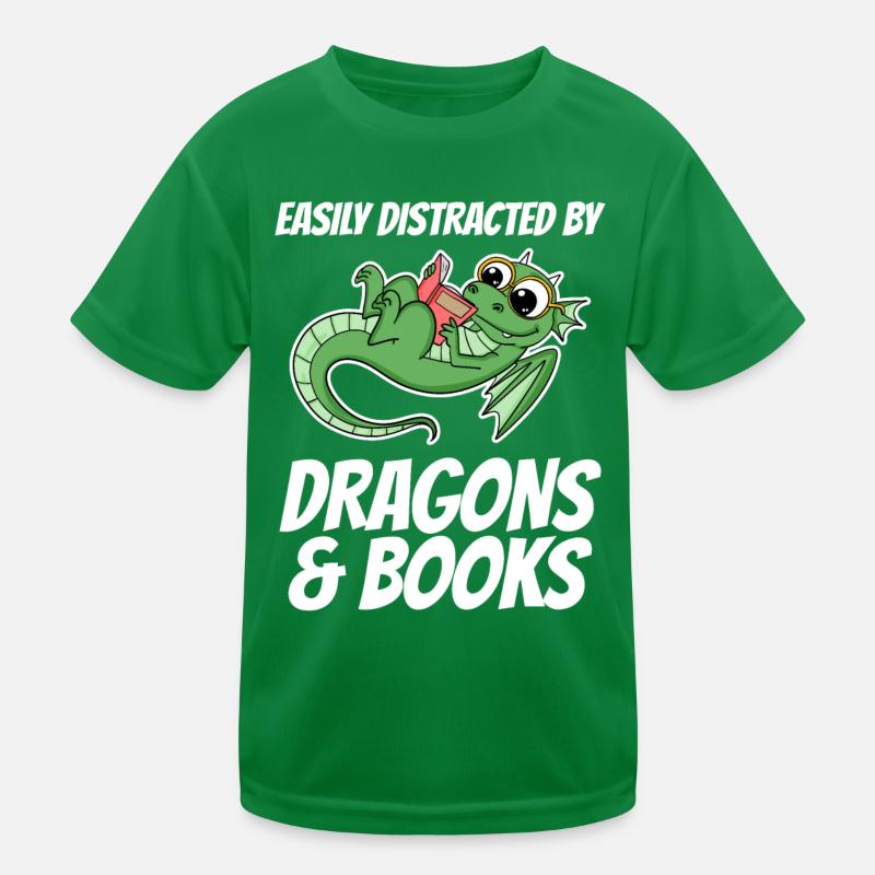 Buch Bücher Drache Drachen Geschenk Kinder Funktions-T-Shirt