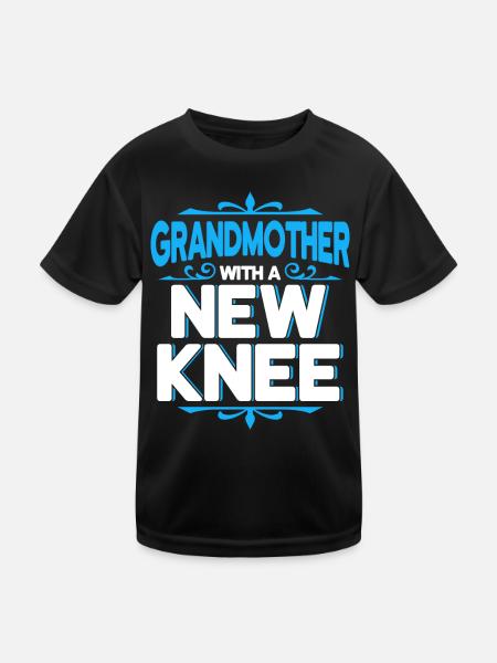 Großmutter mit neuem Knie - Kinder Funktions-T-Shirt - Schwarz - Vorne