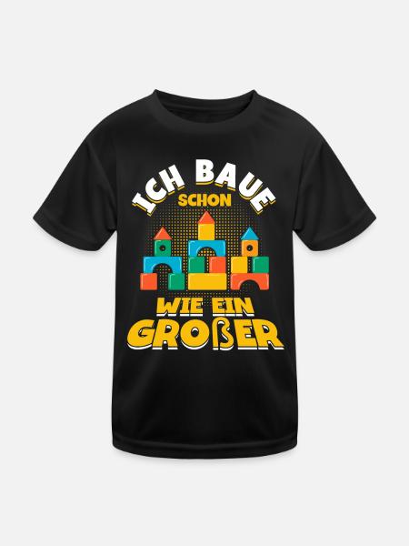 Bauen Klemmbaustein Klemmbausteine - Kinder Funktions-T-Shirt - Schwarz