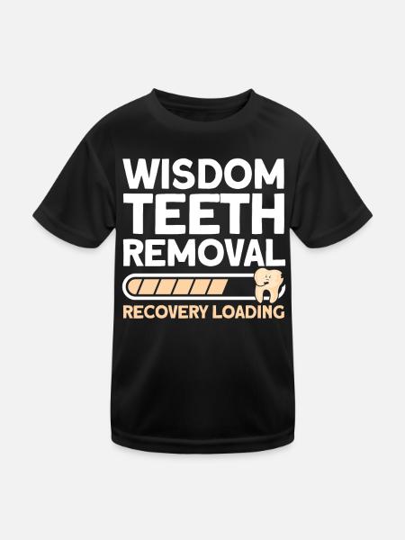 Weisheitszähne Weisheitszahn Patient Zahnarzt - Kinder Funktions-T-Shirt - Schwarz - Vorne
