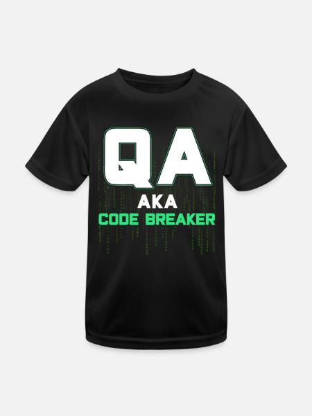 QA Ingenieur QA Tester Software Tester - Kinder Funktions-T-Shirt - Schwarz - Vorne