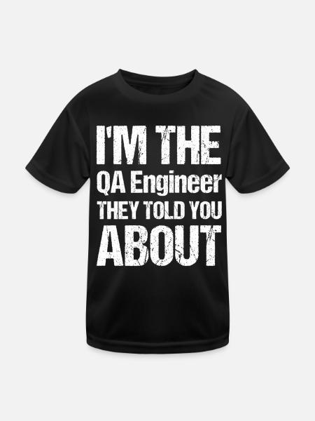 QA Ingenieur QA Tester Software Tester - Kinder Funktions-T-Shirt - Schwarz - Vorne
