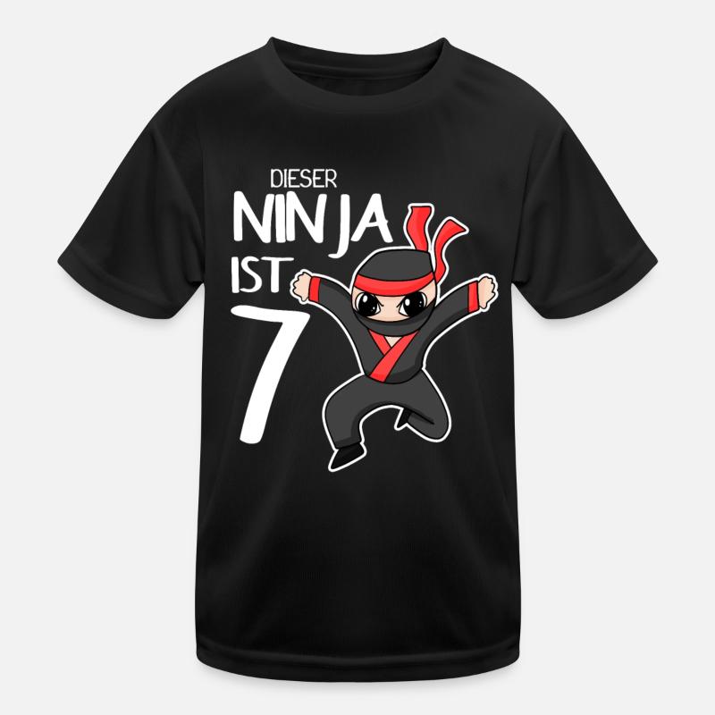 7 Jahre Junge Ninja - 7 Geburtstag - Ich bin 7 Kinder Funktions-T-Shirt