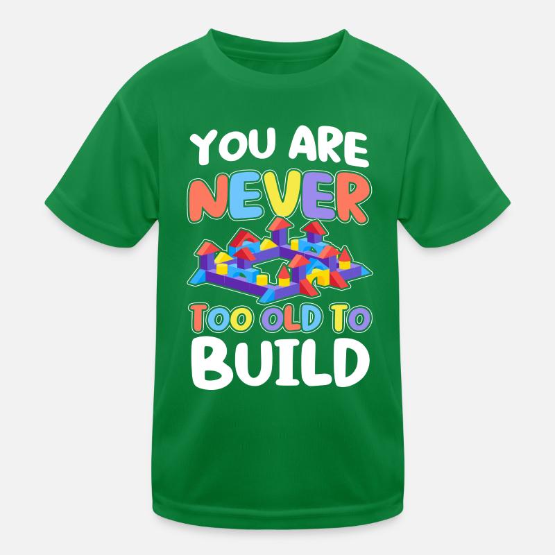 Bauen Klemmbaustein Baustein Kinder Funktions-T-Shirt