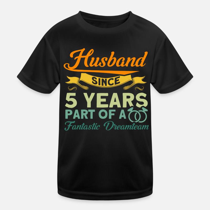 5. Hochzeitstag Paardesign 5 Jahre Ehe Kinder Funktions-T-Shirt