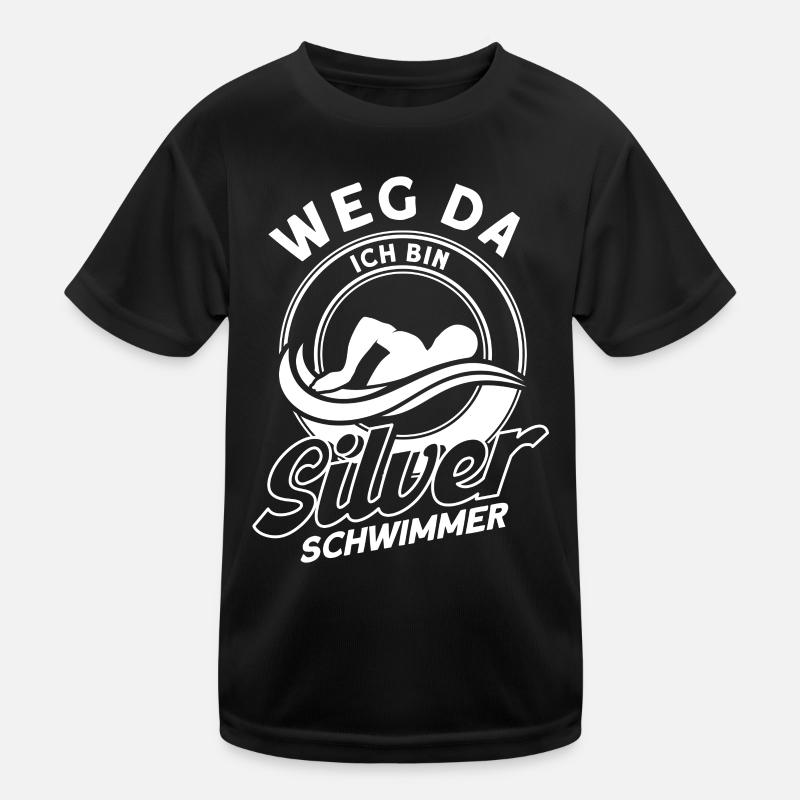 Silber Schwimmer Prüfung Silber Schwimmabzeichen Kinder Funktions-T-Shirt