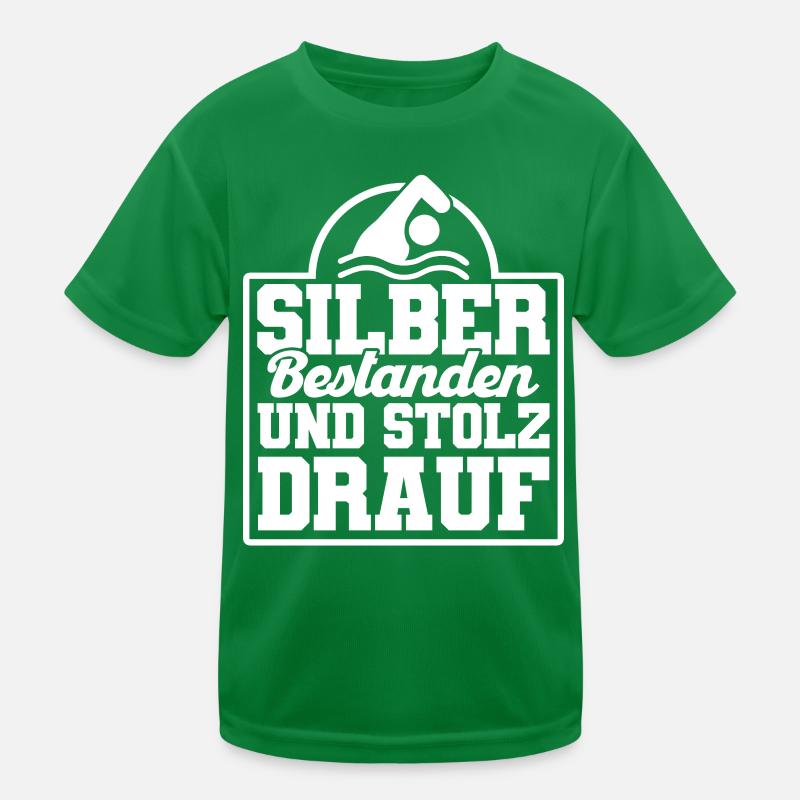 Silber Schwimmer Prüfung Silber Schwimmabzeichen Kinder Funktions-T-Shirt